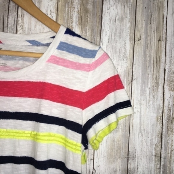 Talbots Striped Sequin Tee - Picture 2 of 4